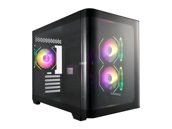 FSP S380-BA, Micro Tower, PC, Svart, micro ATX, Mini-ITX, SPCC, Härdat glas, Spela