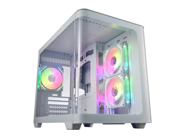 FSP S380-WA, Micro Tower, PC, Hvit, Micro ATX, Mini-ITX, SPCC, Herdet glass, Spilling