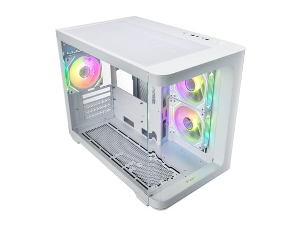 FSP S380-WA, Micro Tower, PC, Hvit, Micro ATX, Mini-ITX, SPCC, Herdet glass, Spilling
