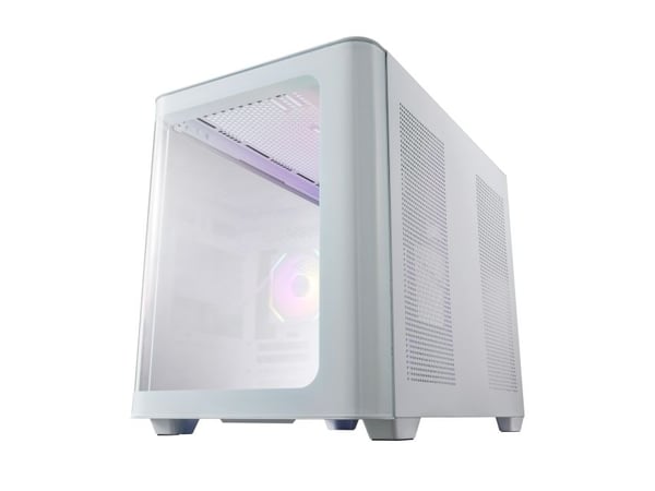 FSP S380-WA, Micro Tower, PC, Hvit, Micro ATX, Mini-ITX, SPCC, Herdet glass, Spilling