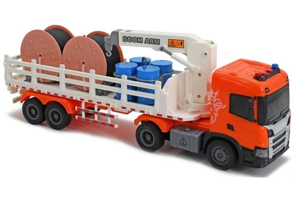 SCANIA lastebil m/kran tilbehør lys & lyd 41x9,5x15