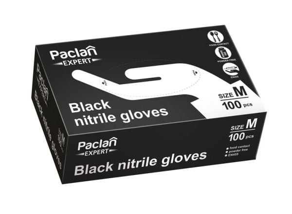 Paclan Paclan Expert sort nitriilikäsineet koko M 100 kpl.