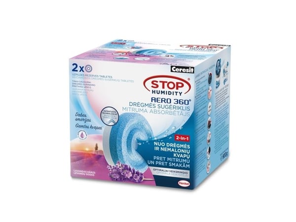 Kosteus, pahat hajut Aero 360° tabs, laventeli, 2x450g Kosteus, pahat hajut Aero 360° tabs, laventeli, 2x450g