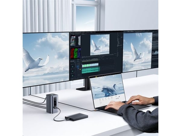 Baseus Spacemate, USB Type-C, 3.5mm, DisplayPort, HDMI, RJ-45, USB 2.0, USB 3.2 Gen 2 (3.1 Gen 2) Type-A, USB 3.2 Gen 2 (3.1 Gen 2) Type-A, USB 3.2...