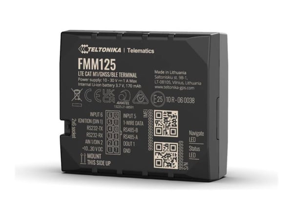 Teltonika FMM125, 0,128 GB, Micro-USB, RS-232/485, Genopladelig, Lithium-Ion (Li-Ion), 3,7 V