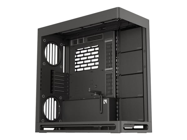 HAVN HS 420 - Mid tower spel - utökad ATX - genomskinlig sidopanel (härdat glas) - ingen strömförsörjning (ATX) - svart - USB/Audio/Mic