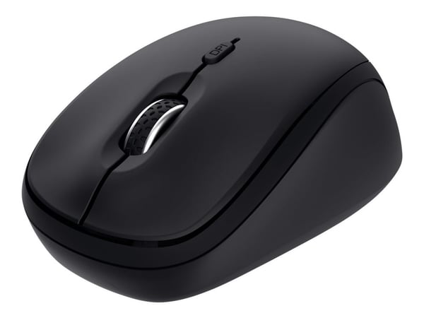 Trust Yvi+, Ambidextrous, Optinen, RF langaton + Bluetooth, 1600 dpi, Musta