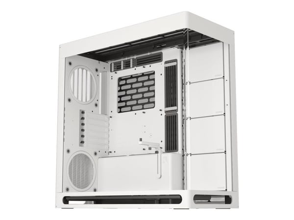 HAVN HS 420 - Mid tower spel - utökad ATX - genomskinlig sidopanel (härdat glas) - ingen strömförsörjning (ATX) - vit - USB/Audio/Mic
