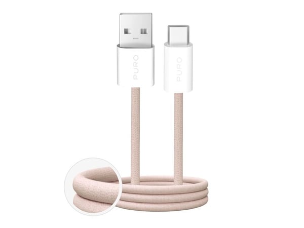 USB-kabel Puro USB-A til USB-C 1,5 m beige (8018417498770)