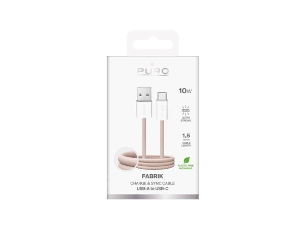USB-kabel Puro USB-A til USB-C 1,5 m beige (8018417498770)