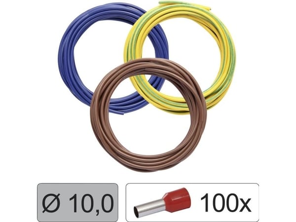 Quadrios 25CW127 enkelledare LiFY 10 mm² blå, brun, gulgrön 1 set