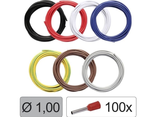 Quadrios 25CW115 enkelledare LiFY 1,0 mm² svart, röd, vit, blå, gulgrön, brun, grå 1 set