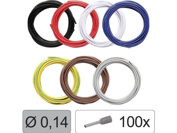 Quadrios 25CW110 enkelledare LiFY 0,14 mm² svart/röd/vit/blå/gulgrön/brun/grå (1 set)