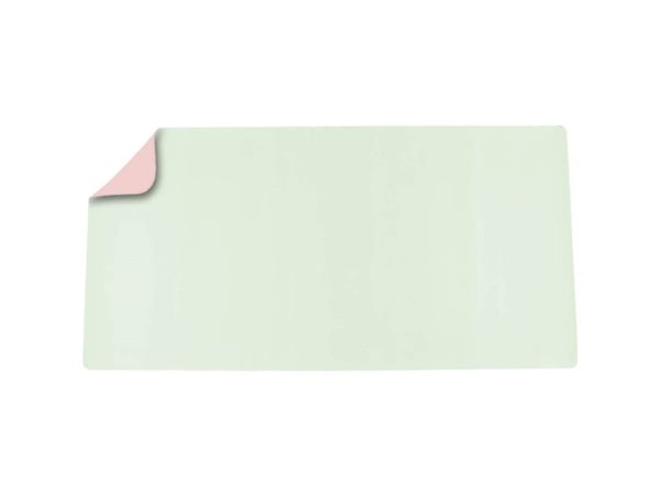 deflecto skriveunderlag 800 x 400 mm mynte / rosa i fleksibelt kunstlær, dobbeltsidig og vendbart - 1 stk (DM8040PG)