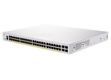 Cisco Business 350 Series 350-48P-4X - Switch - L3 - Styrt - 48 x 10/100/1000 (PoE+) + 4 x 10 Gigabit SFP+ - rackmonterbar - PoE+ (370 W) - gjenfab...