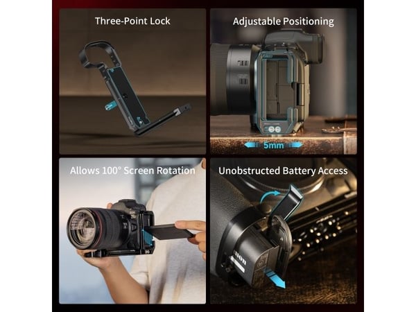SmallRig 4983, Monteringsplate, Sort, Aluminium, Canon EOS R5 Mark II, 149,1 mm, 66,1 mm