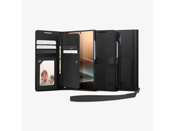 Spigen Wallet S, Plånbok, Samsung, Galaxy S25 Ultra, 17,5 cm (6.9"), Svart