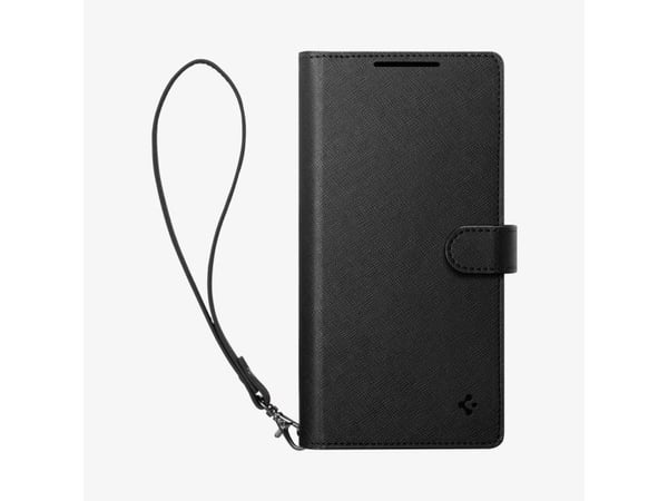 Spigen Wallet S - Lommebok for mobiltelefon - polykarbonat, termoplast-polyuretan (TPU) - svart - for Samsung Galaxy S25+