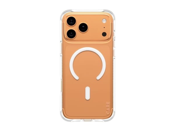 CARE by PanzerGlass Samba - Baksidedeksel for mobiltelefon - MagSafe-samsvar - termoplast-polyuretan (TPU) - gjennomsiktig med hvit - for Apple iPh...