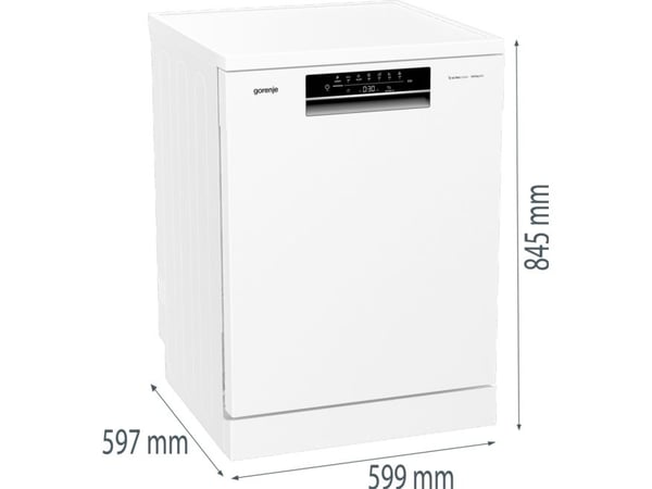 Gorenje GS643C90W, Frittstående, Full størrelse (60 cm), Hvit, Berøringskontroll, 3 kurver, Øvre