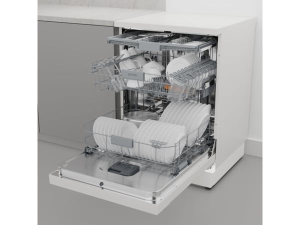 Gorenje GS643C90W, Frittstående, Full størrelse (60 cm), Hvit, Berøringskontroll, 3 kurver, Øvre