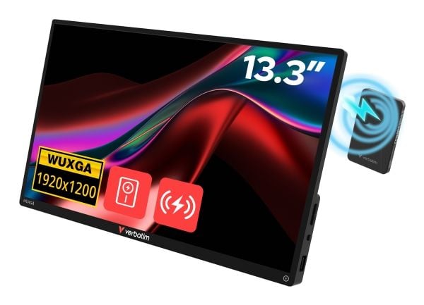 Verbatim - Light Series - LCD-skjerm - 13.3" - portabel - berøringsskjerm - 1920 x 1200 WUXGA @ 60 Hz - IPS - 250 cd/m² - 1000:1 - 6 ms - HDMI, USB...
