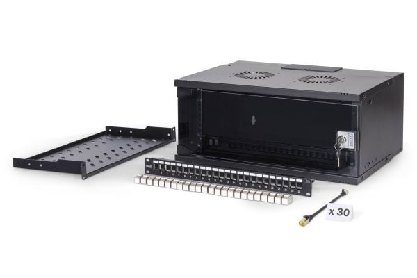 Digitus SOHO PRO Series - Skap - 540x400 mm (WxD) - veggmonterbar - RAL 9005, svart - 4U - 19"