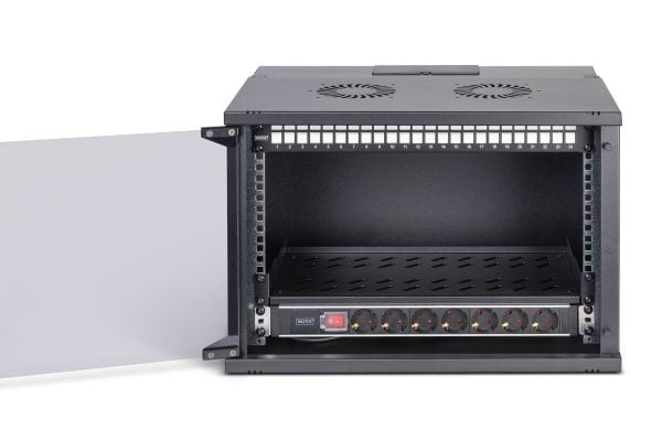 Digitus SOHO PRO Series - Skap - 540x400 mm (WxD) - veggmonterbar - RAL 9005, svart - 7U - 19"