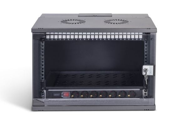 Digitus SOHO PRO Series - Skap - 540x400 mm (WxD) - veggmonterbar - RAL 9005, svart - 7U - 19"