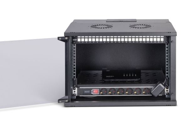 Digitus SOHO PRO Series - Skap - 540x400 mm (WxD) - veggmonterbar - RAL 9005, svart - 7U - 19"