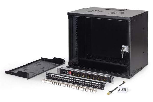 Digitus SOHO PRO Series - Skap - 540x400 mm (WxD) - veggmonterbar - RAL 9005, svart - 9U - 19"