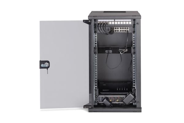 Digitus SOHO PRO Series - Skap - 315 x 300 mm (W x D) - veggmonterbar - RAL 9005, svart - 12U - 10"