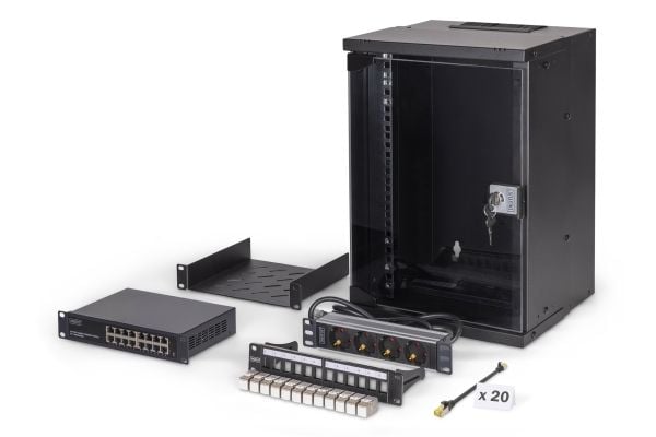 Digitus SOHO PRO Series - Skap - 315 x 300 mm (W x D) - veggmonterbar - RAL 9005, svart - 9U - 10"