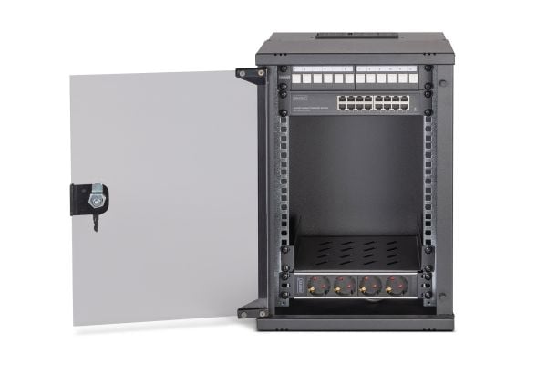 Digitus SOHO PRO Series - Skap - 315 x 300 mm (W x D) - veggmonterbar - RAL 9005, svart - 9U - 10"