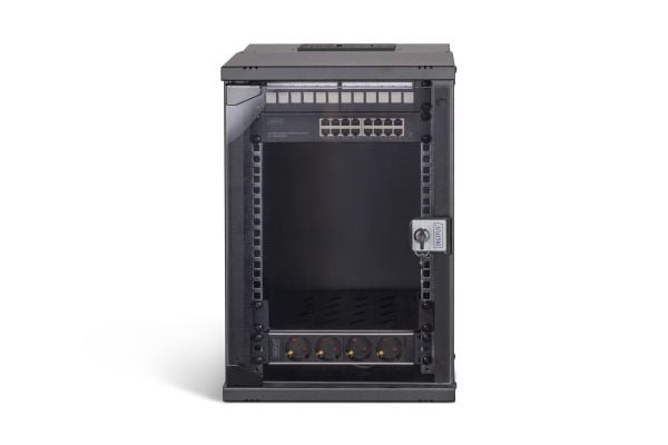 Digitus SOHO PRO Series - Skap - 315 x 300 mm (W x D) - veggmonterbar - RAL 9005, svart - 9U - 10"