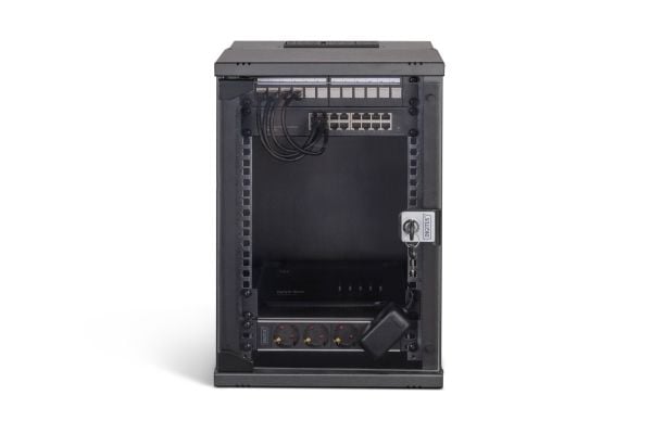 Digitus SOHO PRO Series - Skap - 315 x 300 mm (W x D) - veggmonterbar - RAL 9005, svart - 9U - 10"