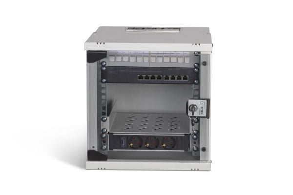 Digitus SOHO PRO Series - Skap - 315x300 mm (WxD) - veggmonterbar - RAL 7035, lysegrå - 6U - 10"