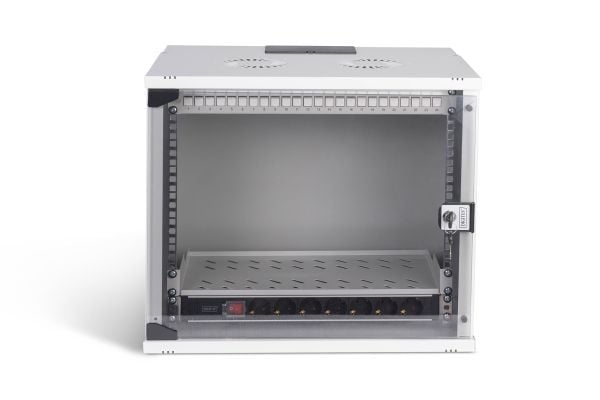 Digitus SOHO PRO Series - Skap - 540x400 mm (WxD) - veggmonterbar - RAL 7035, lysegrå - 9U - 19"
