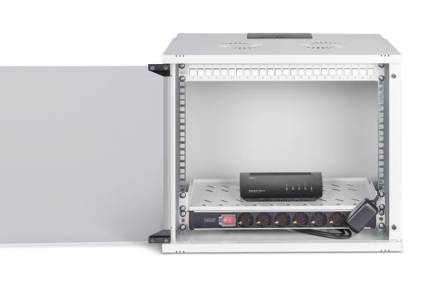 Digitus SOHO PRO Series - Skap - 540x400 mm (WxD) - veggmonterbar - RAL 7035, lysegrå - 9U - 19"