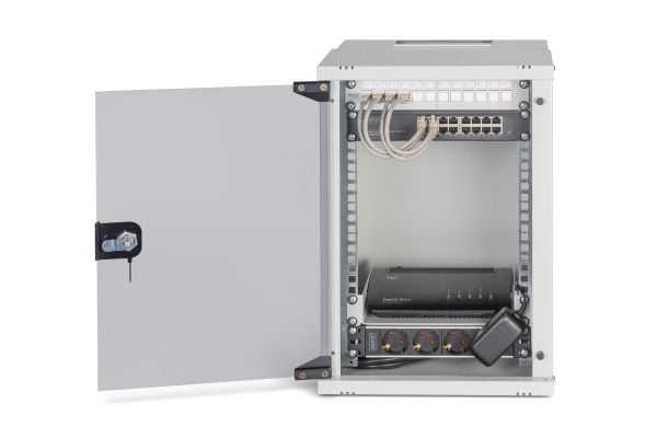 Digitus SOHO PRO Series - Skap - 315 x 300 mm (W x D) - veggmonterbar - RAL 7035, lysegrå - 9U - 10"