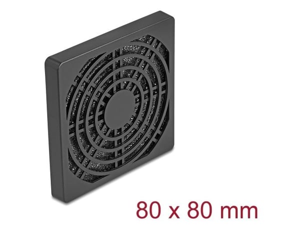 Delock tuuletinsäleikkö pölysuodattimella 80 x 80 mm musta