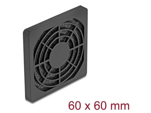 Delock tuuletinsäleikkö pölysuodattimella 60 x 60 mm musta