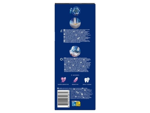 Oral-B iO Series 2, Voksen, Vibrerende tannbørste, Daglig stell, Sensitiv / Myk, Super sensitive, Blå, 2 min, Batteri