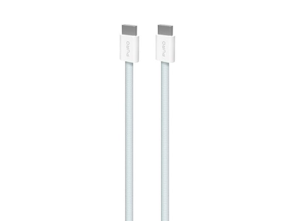 Kabel Puro Flettet USB-C / USB-C 60 W, 1,5 m, lyseblå