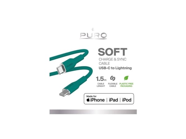 PURO PUCAPLTUSBCICONDKGRN, 1,5 m, Lightning, USB C, Hankjønn, Hankjønn, Grønn
