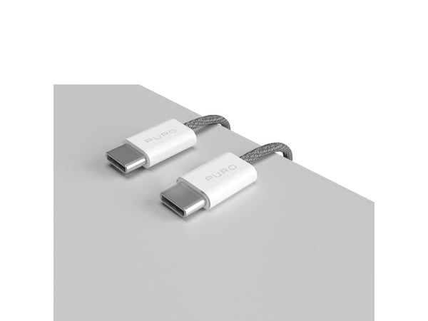 PURO PUCCCFABK415MTDKGREY, 1,5 m, USB C, USB C, USB 2.0, 0,48 Gbit/s, Grå