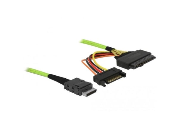 Delock OCuLink - SAS intern kabel - OCuLink (SFF-8611) til SATA-strøm, U.2 (SFF-8639) - 50 cm (data) / 10 cm (strøm)