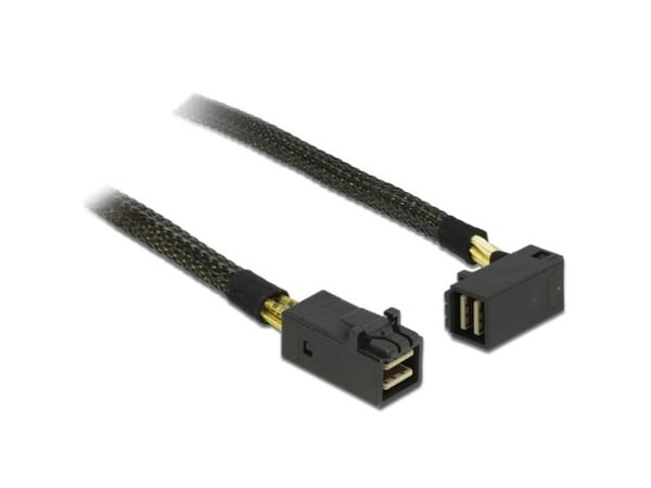 Delock - SAS intern kabel - SAS 12Gbit/s - 4 x Mini SAS HD (SFF-8643) (hann) rett til 4 x Mini SAS HD (SFF-8643) (hann) vinklet - 50 cm