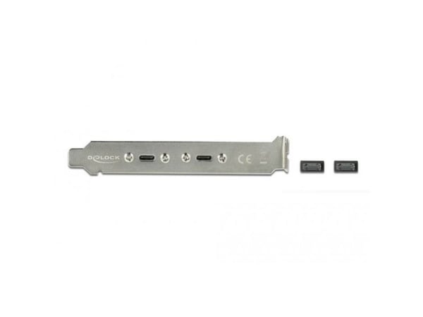 Delock Slot bracket - USB-panel - 20-stifts USB 3.1-header (hann) til USB-C (hunn) - 20 V - 3 A - 50 cm - svart
