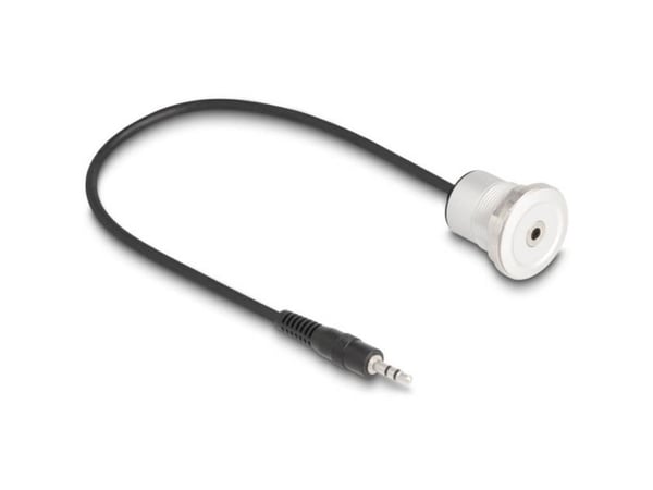 DeLOCK 88188, 3.5mm, Uros, 3.5mm, Naaras, 0,3 m, musta, Hopea